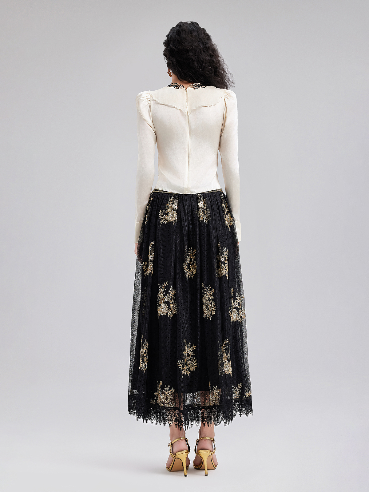 Nakışlı Lüks Tül Etek