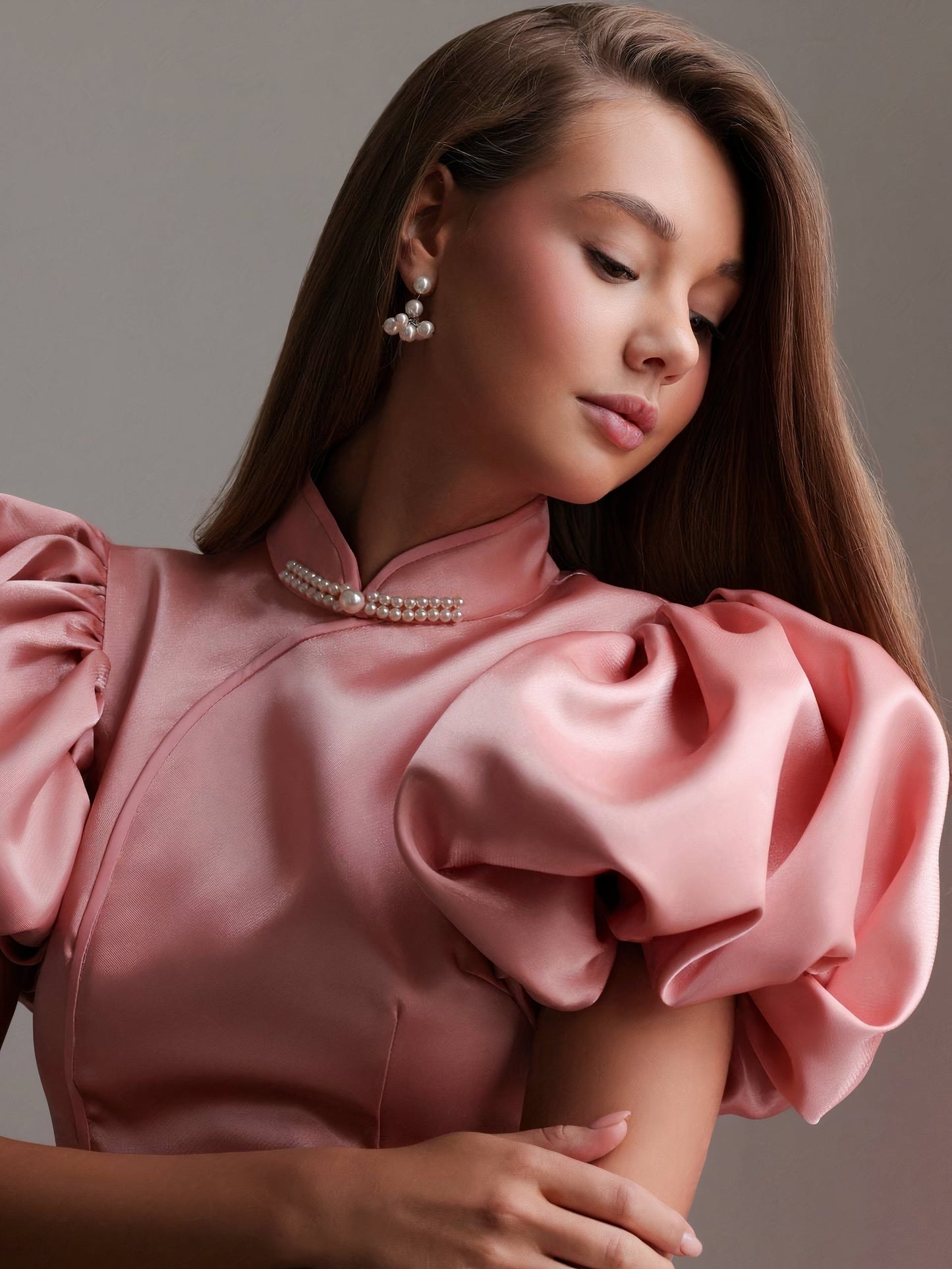 Blush Royale Saten Elbise