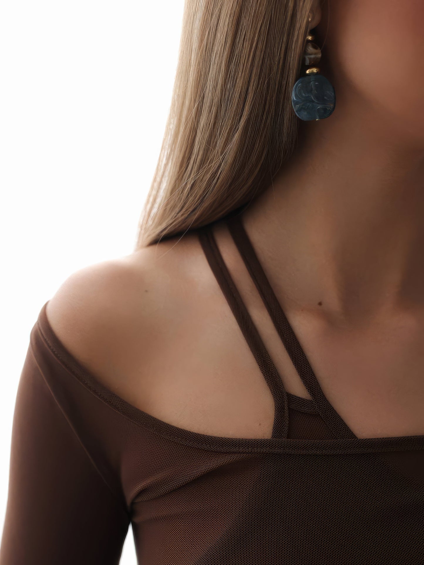 Asimetrik Kesim Açık Mavi Midi Etek