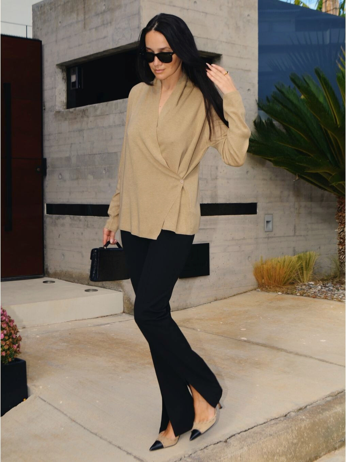 Birinci Sınıf Kaşmir Çapraz Yaka Kruvaze Bluz