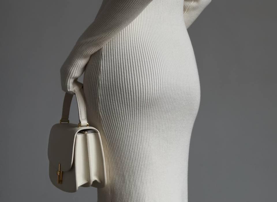 Zarif Krem Fitilli Triko Midi Elbise