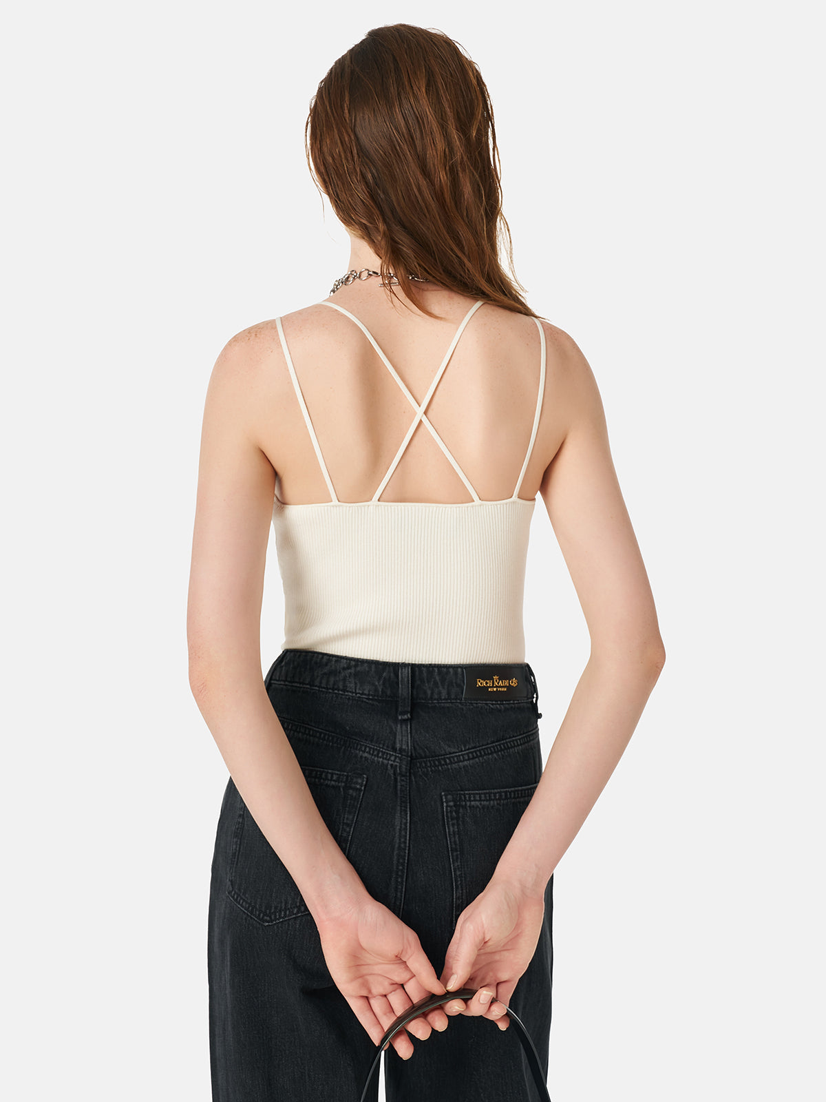 Fitilli Triko Çift Askılı Bluz