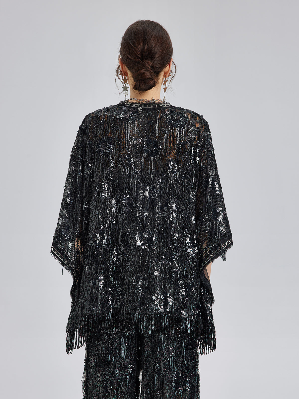 Özel Tasarım Pullu Püsküllü Rock Pelerin