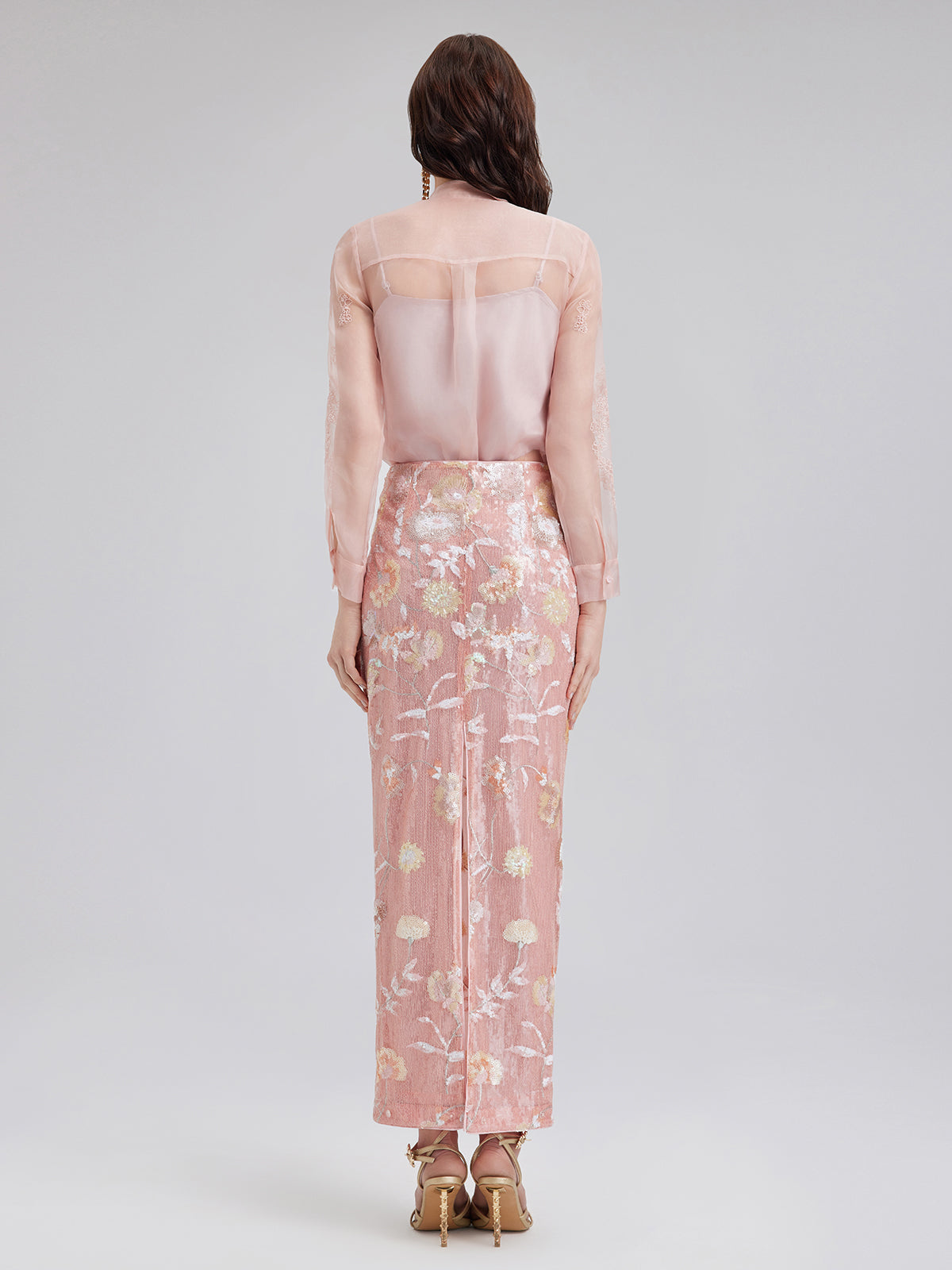 İpek Boncuklu Nakışlı Hakim Yaka Bluz