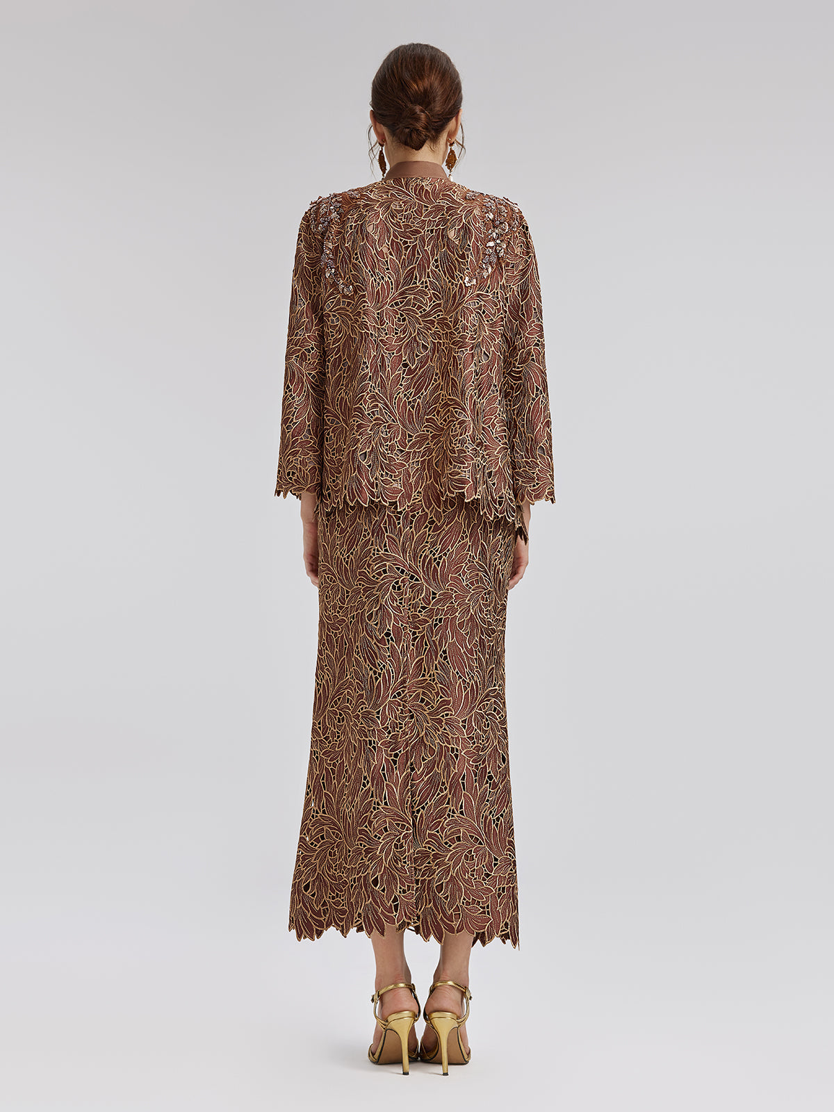 Özel Dantel İşlemeli Boncuklu Aplike Ceket