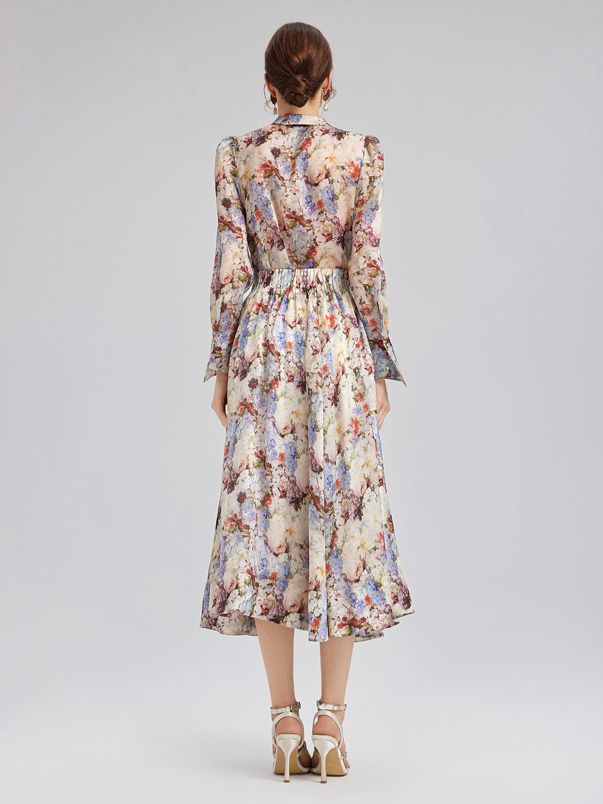 İpek Organze Barok Desenli Gömlek (Çiçek Aksesuarı Dahil)