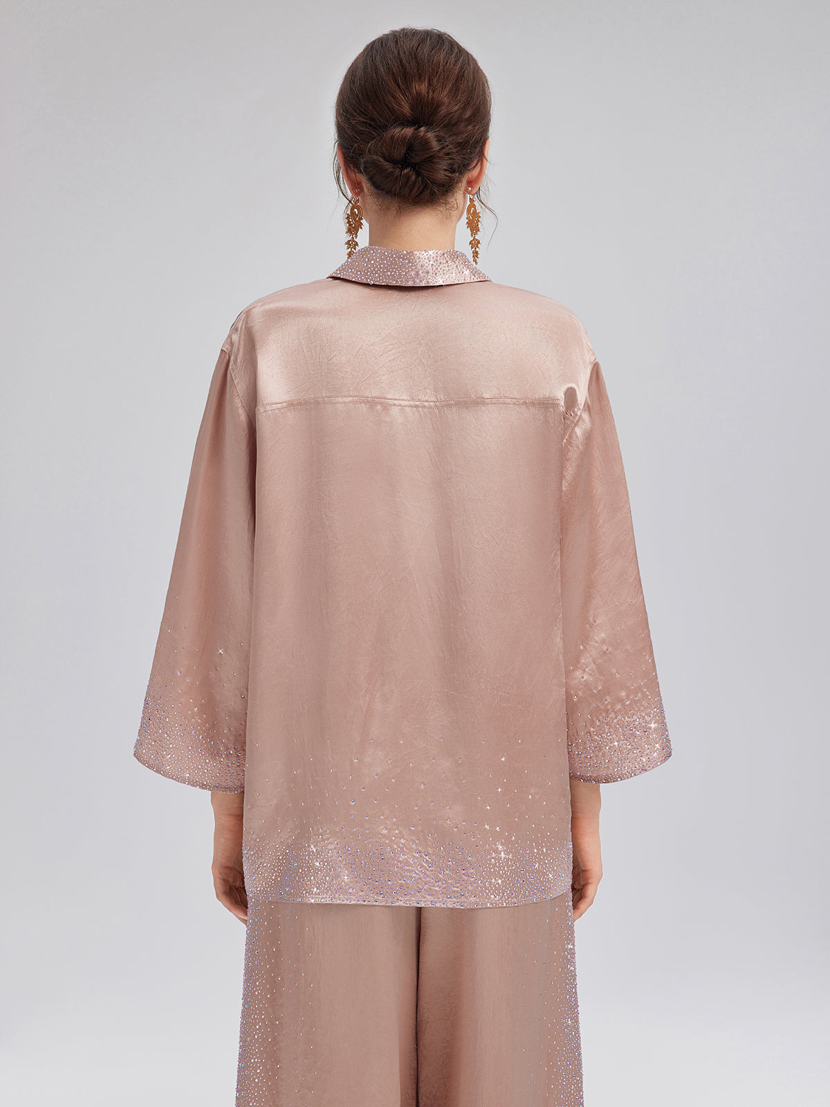 Taşlı Truvakar Kollu Gömlek