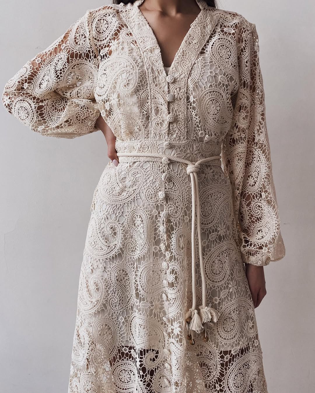 Aurora Bohem Dantel Elbise