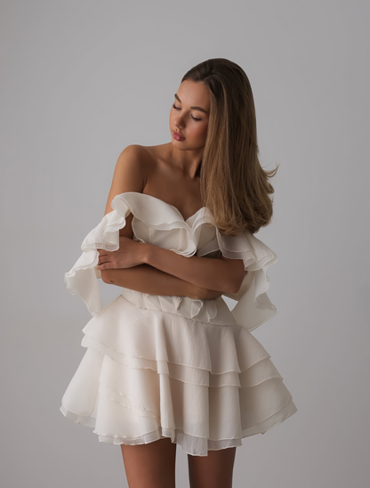 Jasmine Fırfırlı Mini Elbise