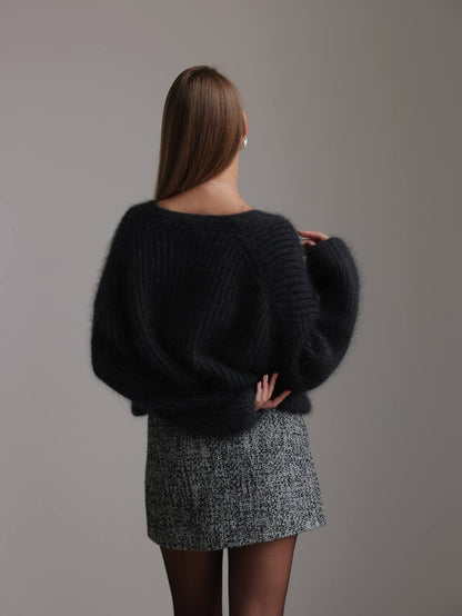 Noir Mohair Hırka