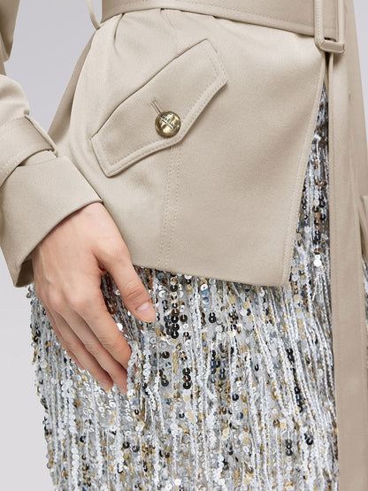 Saten Kısa Trençkot