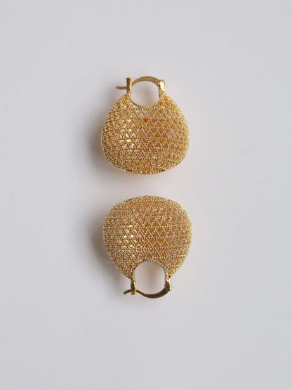 Altın File Işıltı Küpe