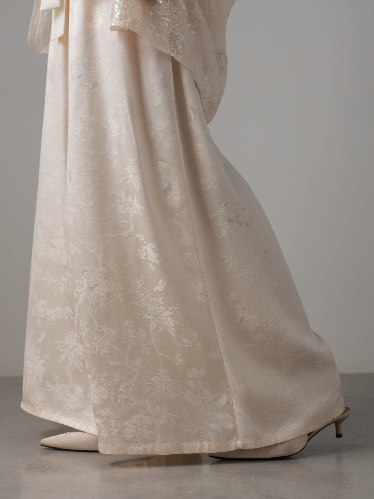 Jakarlı İpek Palazzo Pantolon