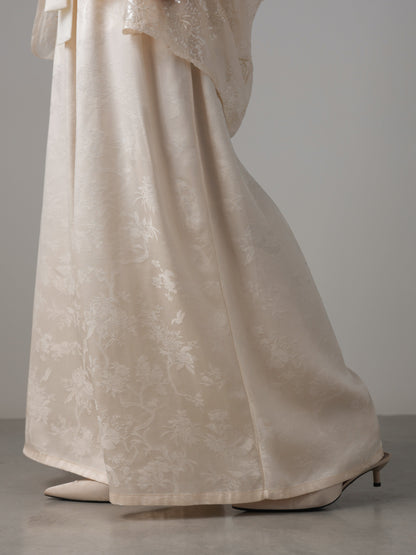 Jakarlı İpek Palazzo Pantolon