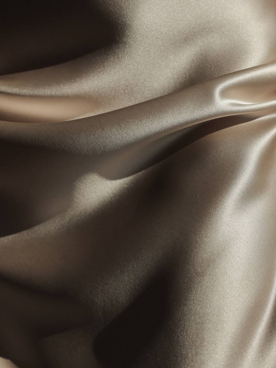 Şampanya Saten Elbise