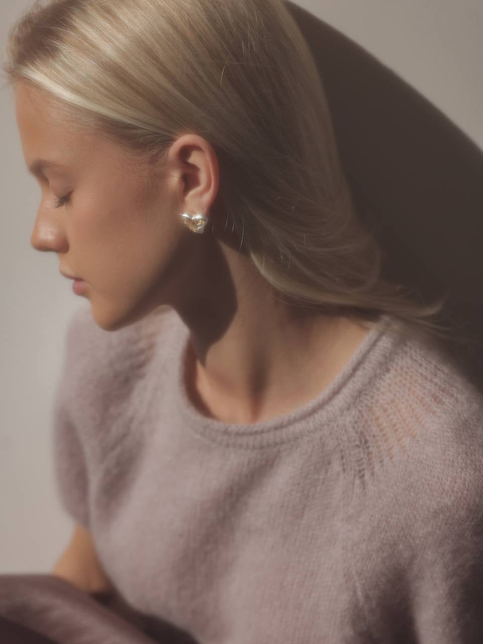 Lila Kısa Kollu Kazak