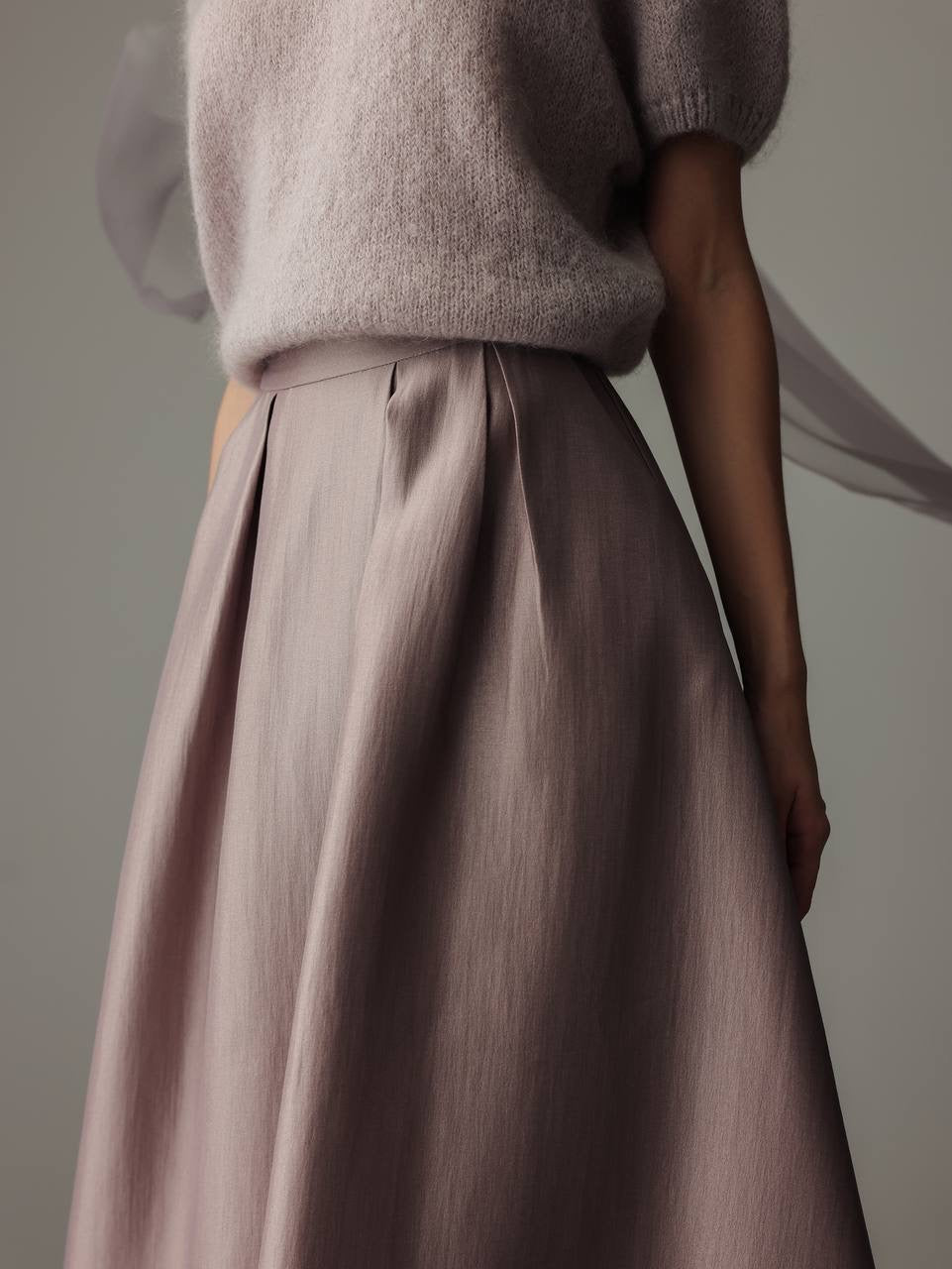 Lila Kısa Kollu Kazak