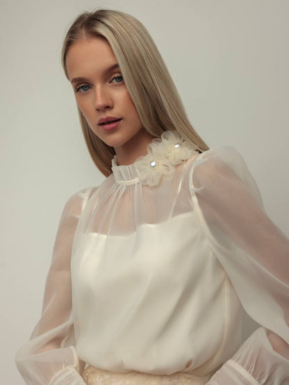 Çiçek Detaylı Zarif İkili Takım