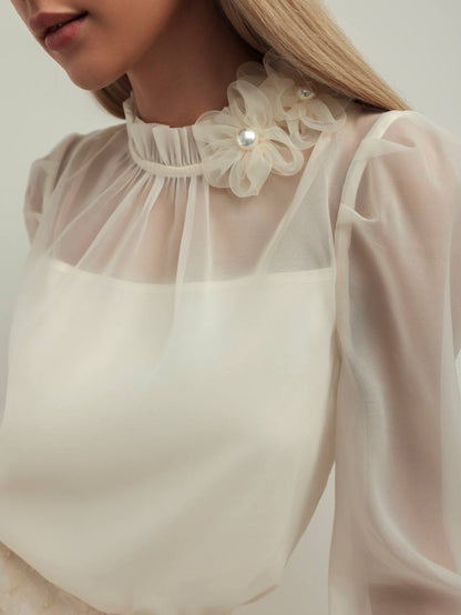 Çiçek Detaylı Zarif İkili Takım