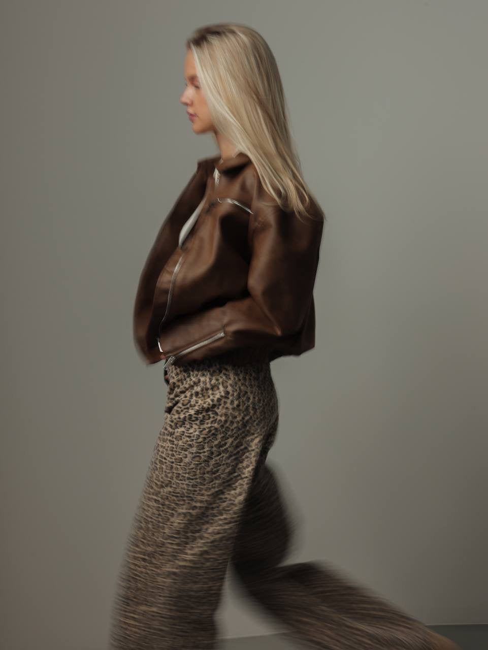 Leopar Desenli Bol Paça Pantolon