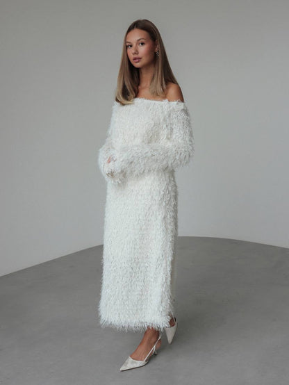 Tüy Dokulu Midi Etek