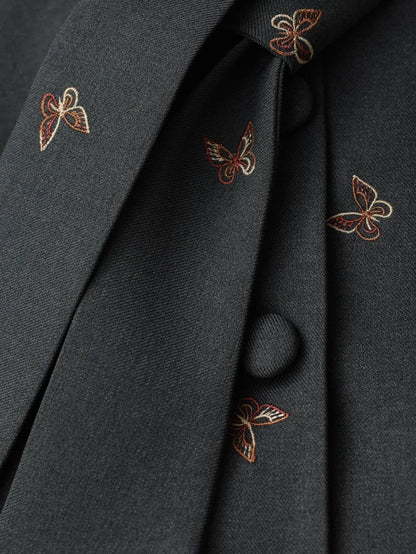 Charcoal Kelebek Nakışlı Takım