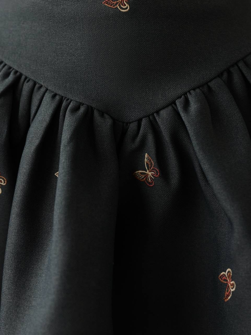 Charcoal Kelebek Nakışlı Takım