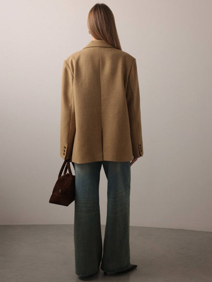 Klasik Camel Blazer Ceket