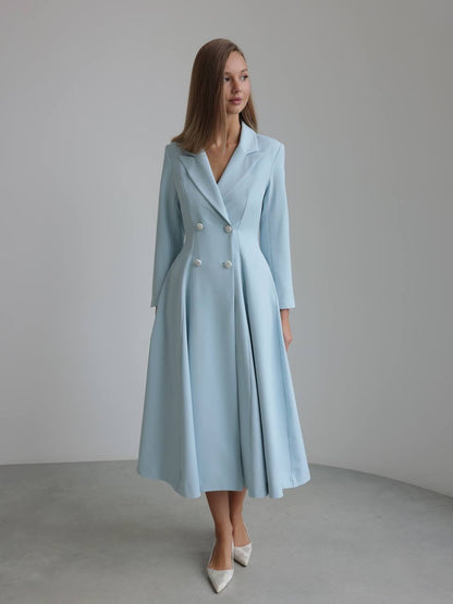 Pudra Mavisi Midi Elbise