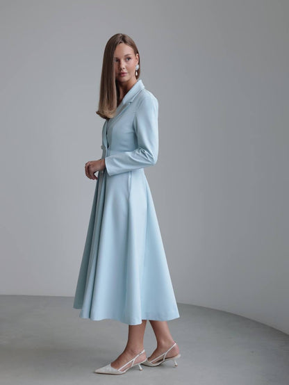 Pudra Mavisi Midi Elbise