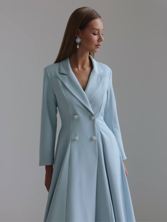 Pudra Mavisi Midi Elbise