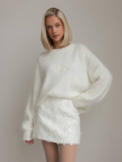 Payet İşlemeli Mini Etek