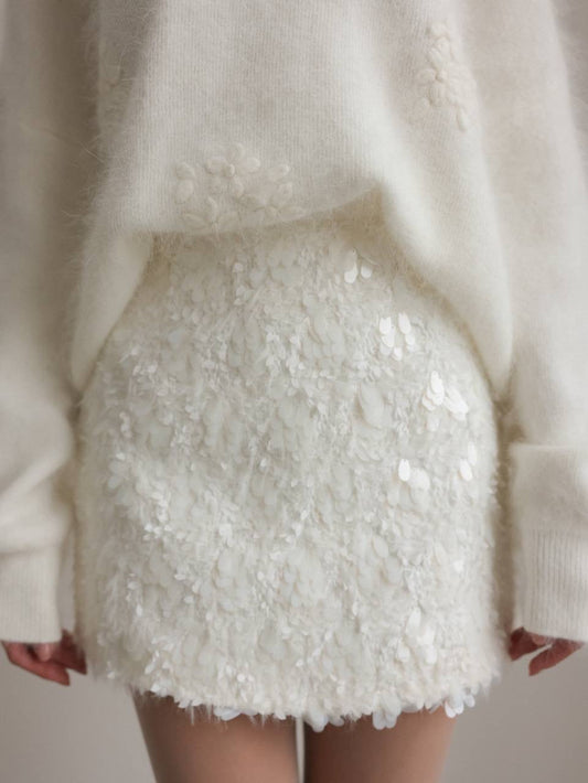 Payet İşlemeli Mini Etek