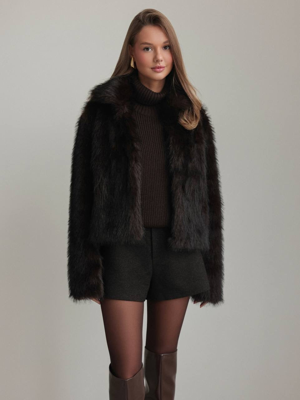 Lüks Suni Kürk Ceket