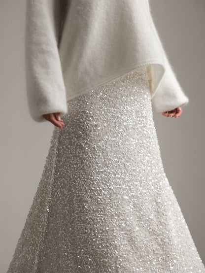 Payet İşlemeli Maxi Etek