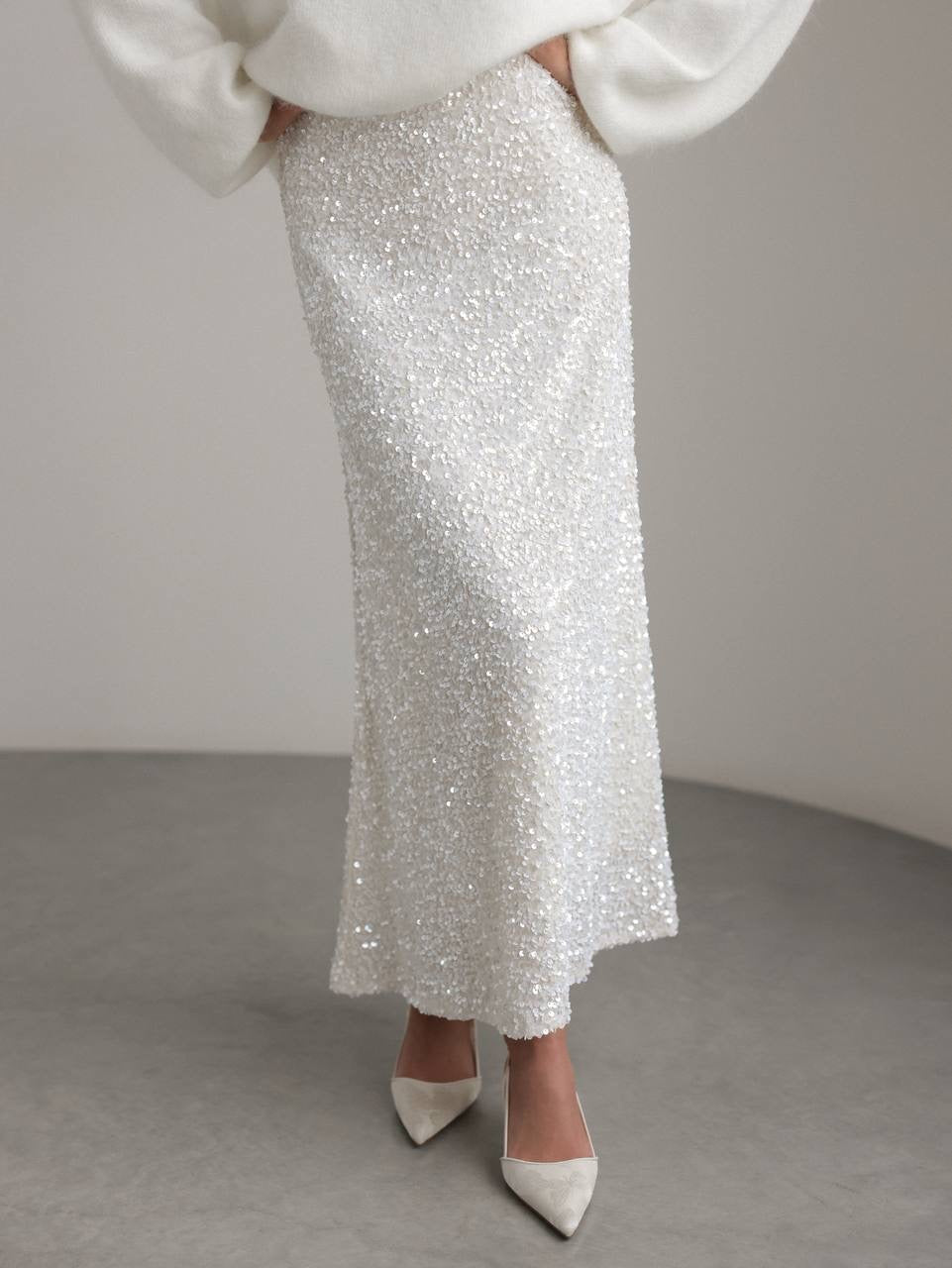 Payet İşlemeli Maxi Etek