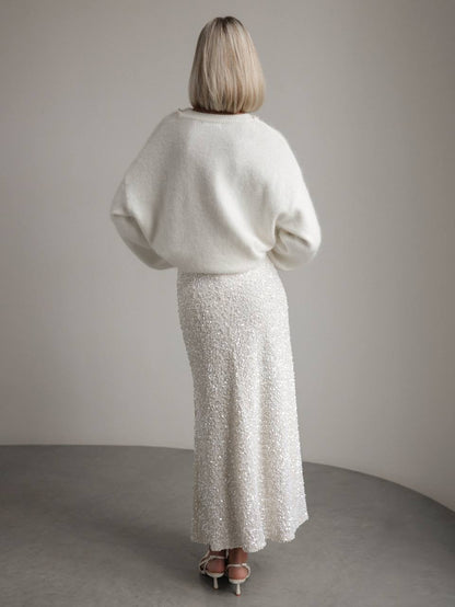 Payet İşlemeli Maxi Etek