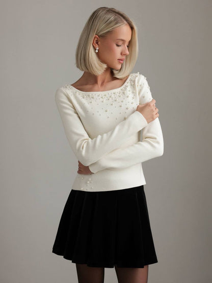 Siyah Kadife Mini Etek