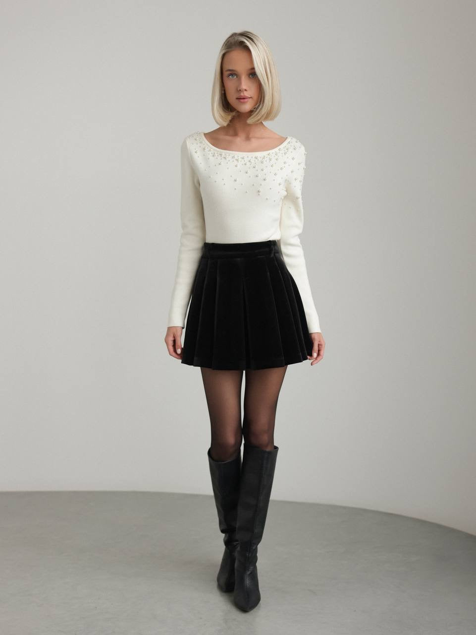 İnci İşlemeli Kazak