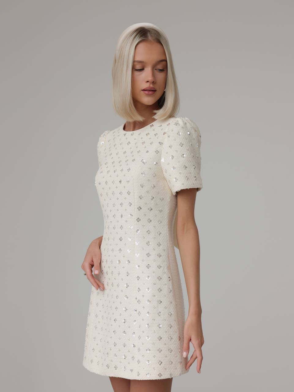 Payet İşlemeli Mini Elbise