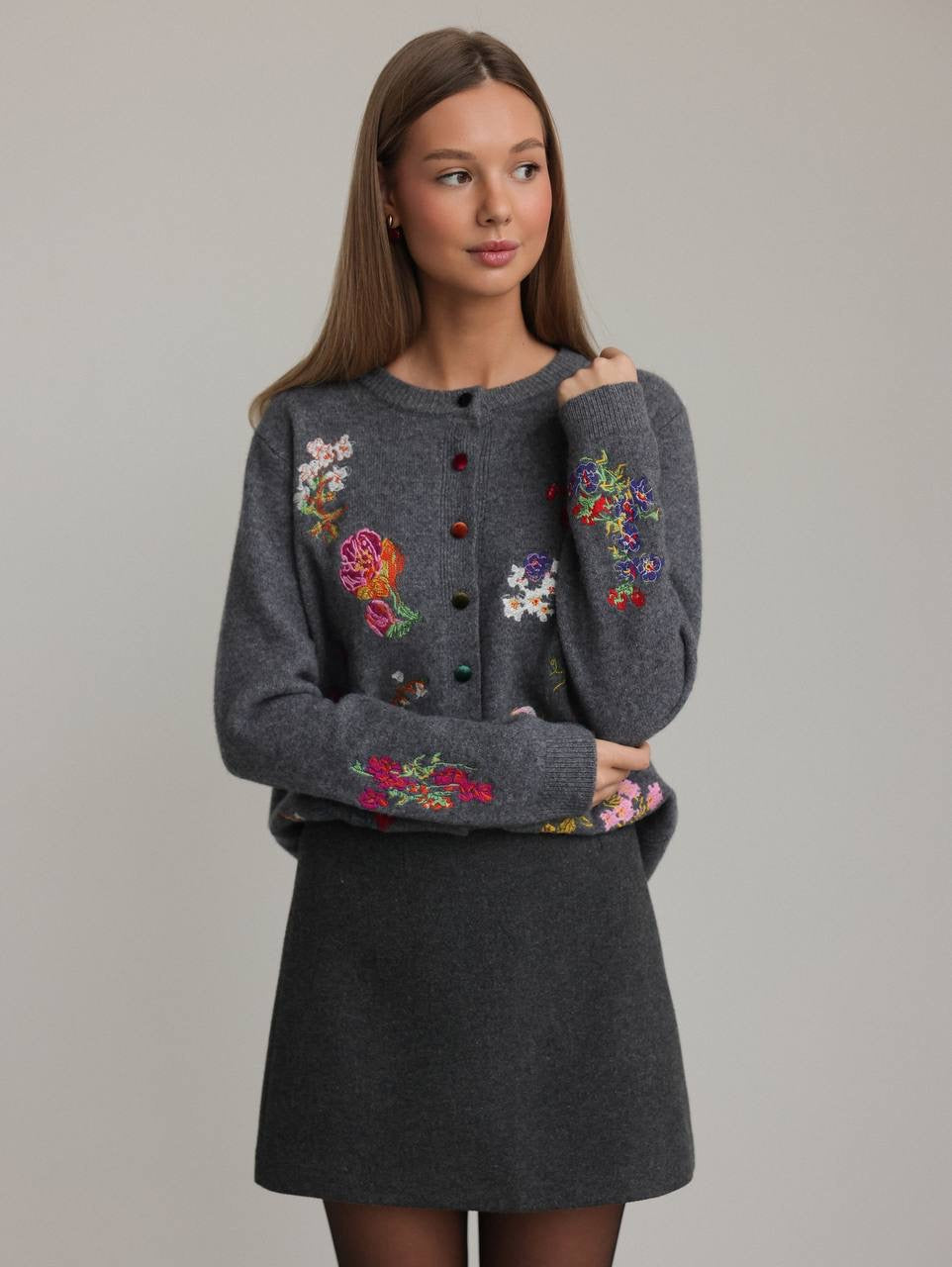 Kömür Grisi Mini Etek