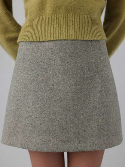 Dokulu Yün Mini Etek