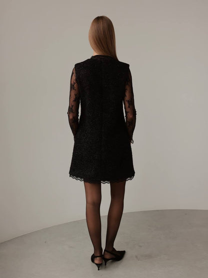 Sofistike Siyah Dantel Elbise