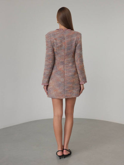 Romantik Fiyonk Detaylı Tüvit Mini Elbise