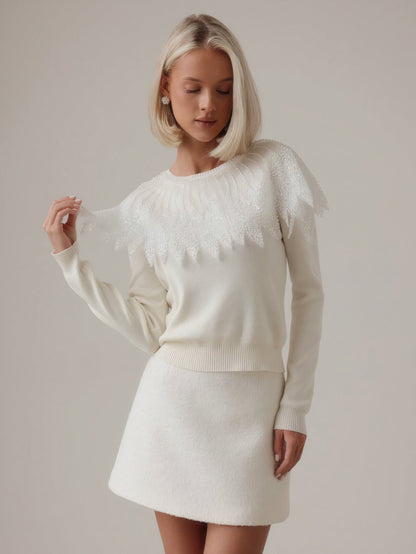 Sparkling Elegance İşlemeli Kazak