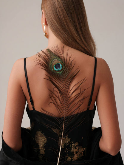 Gece Yarısı Altın İpek Elbise