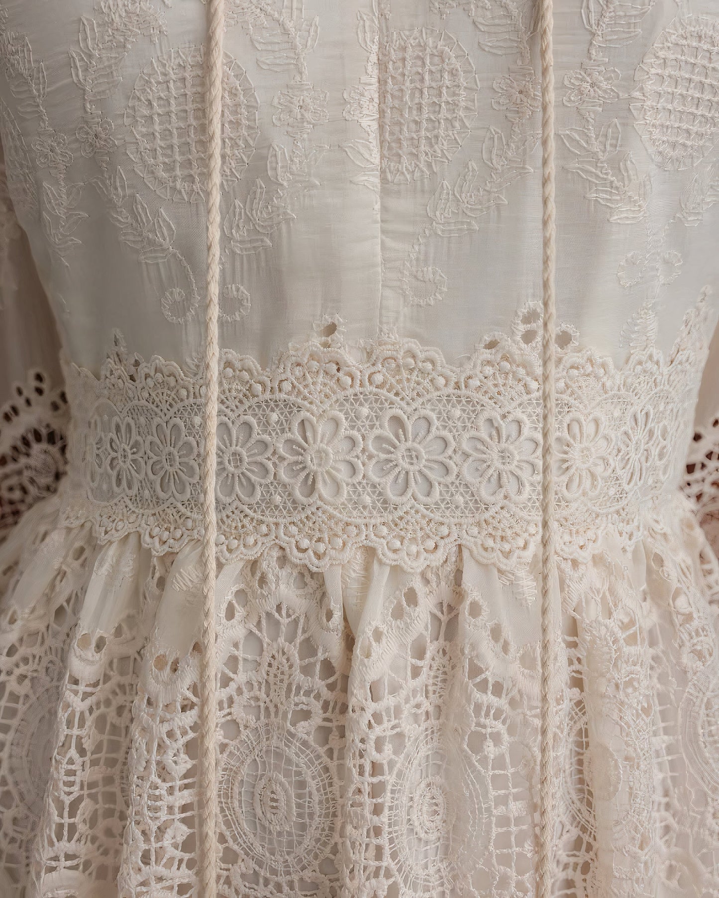 İnci Nakışlı Dantel Midi Elbise