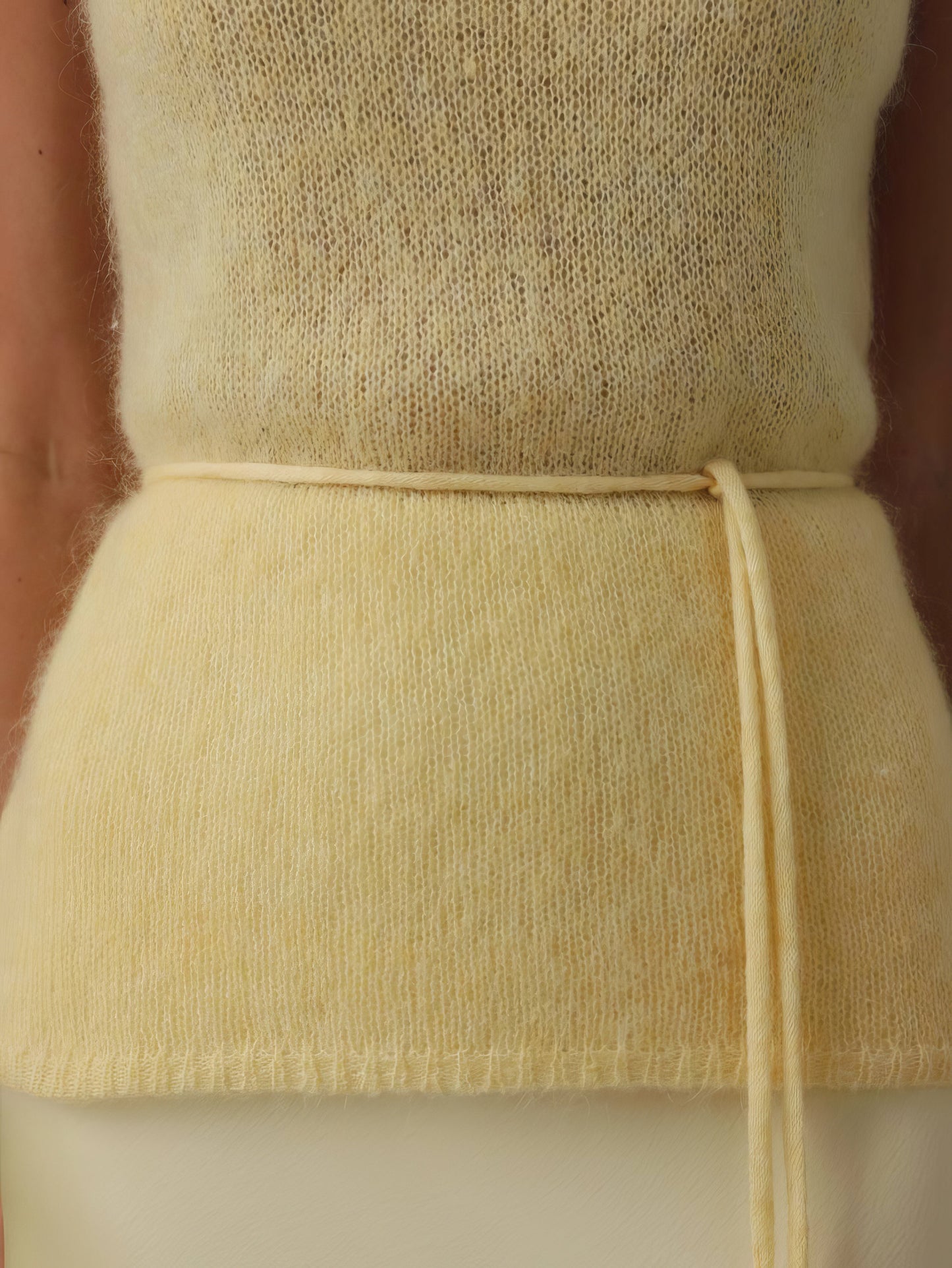 Melody Açık Sarı Saten Etek