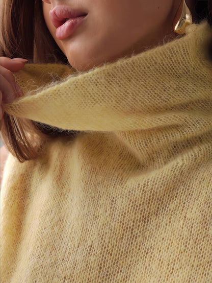 Melody Açık Sarı Saten Etek