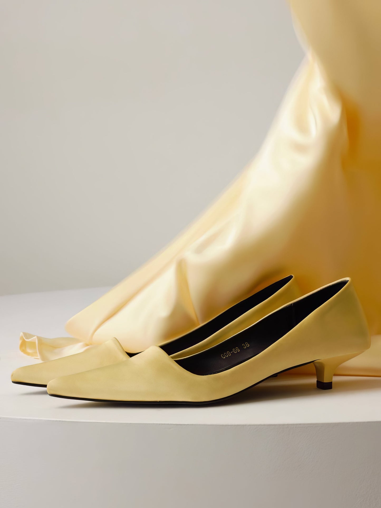 Melody Açık Sarı Saten Etek